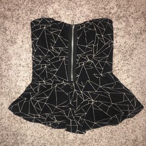 Black strapless top